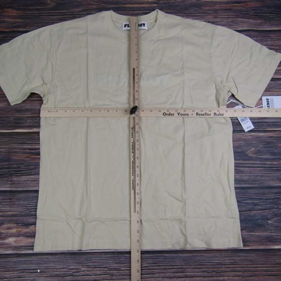 Playboy Pacsun NEW Mens Large Ivory Tee T Shirt Graphic Bunny Spellout - Picture 3 of 6